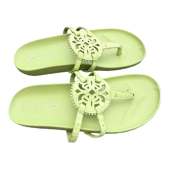 Circus NY by Sam Edelman Women's Jules Sandal Lime Green Size 8.5 Laser Cut NWOT - Picture 2 of 5